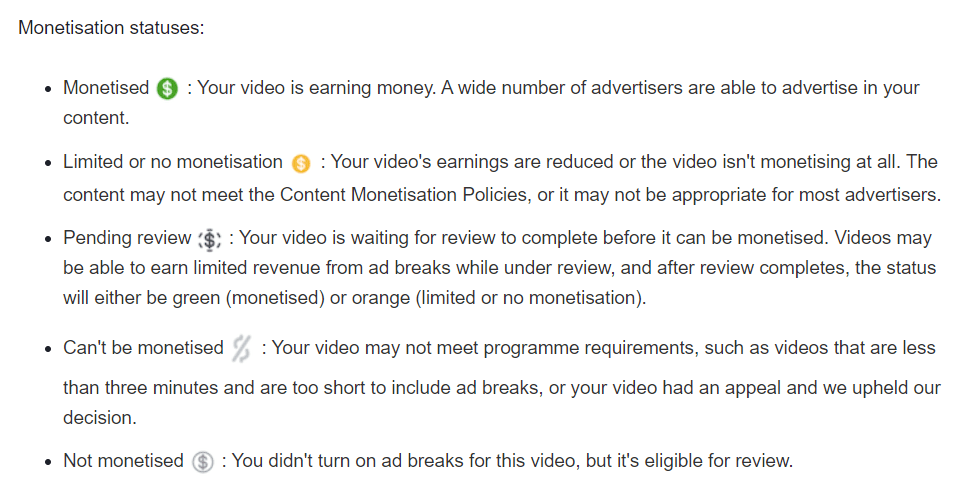 Facebook video monetization status