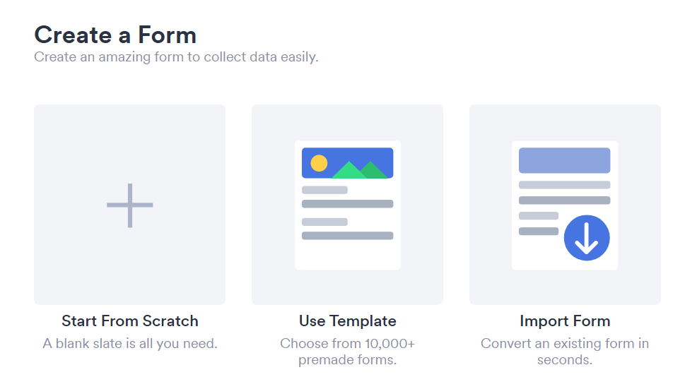 Jotform create a form