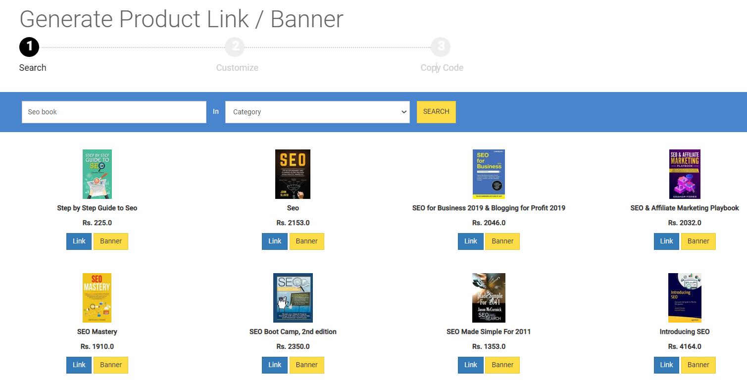 Flipkart affiliate product link generate
