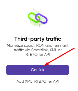 Add direct link Monetag