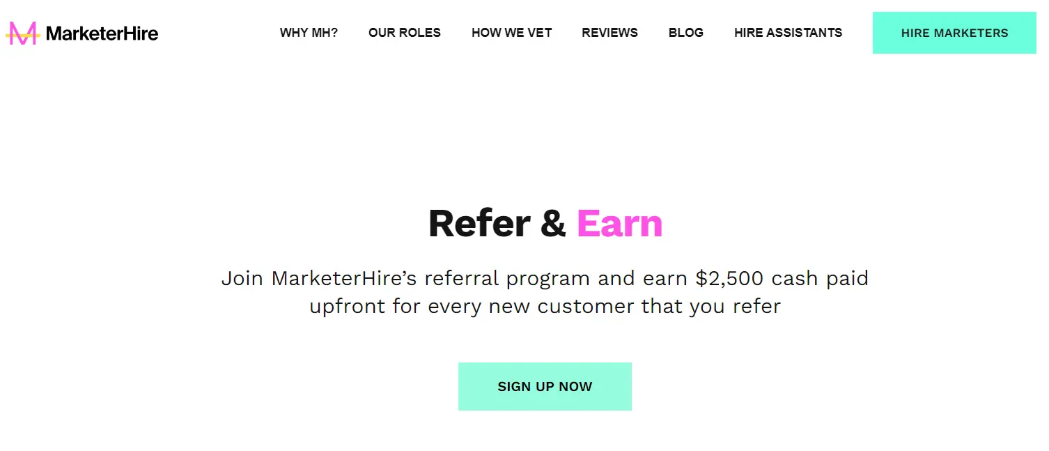 MarketerHire affiliate program