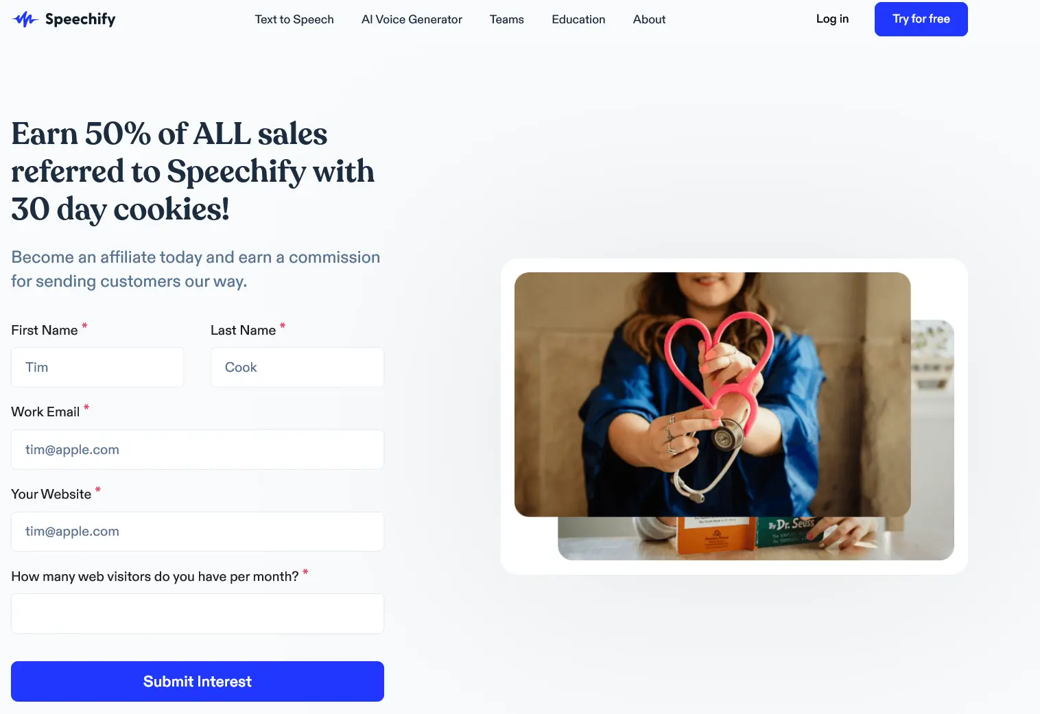 Speechify affiliate program