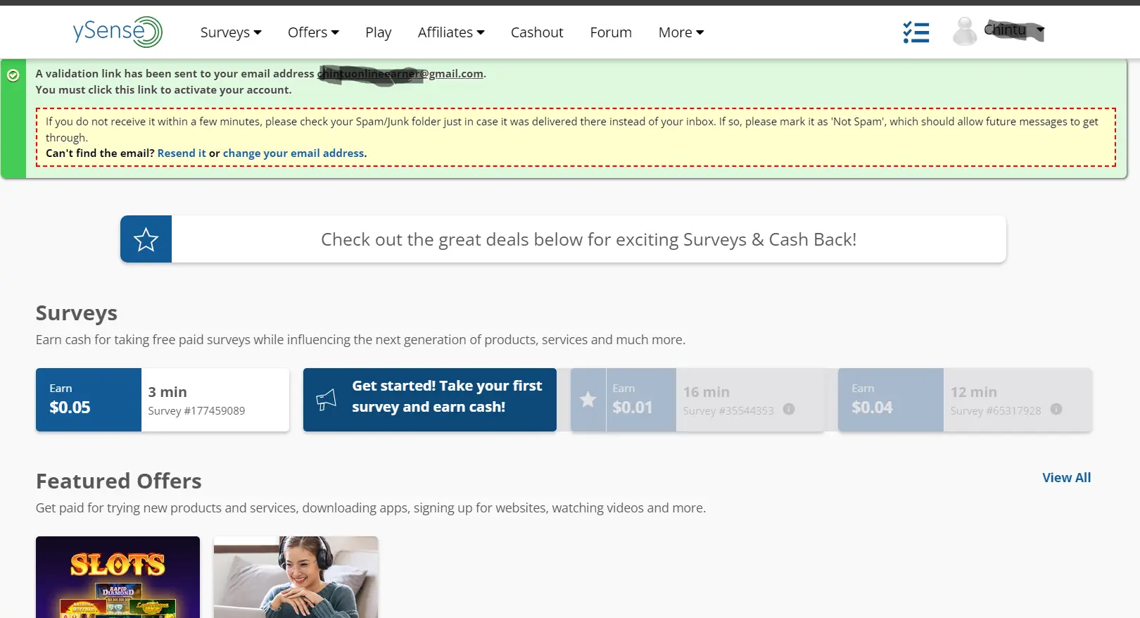 ySense homepage