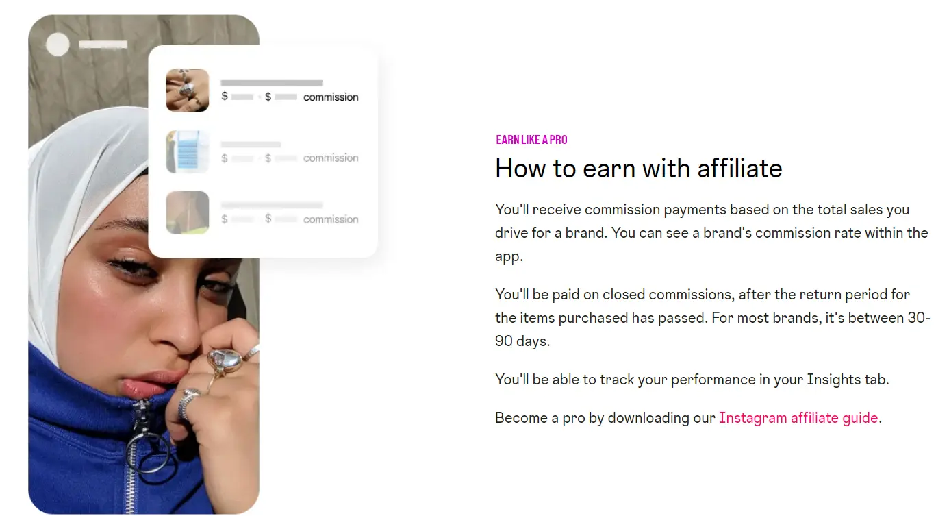 Instagram affiliate earning
