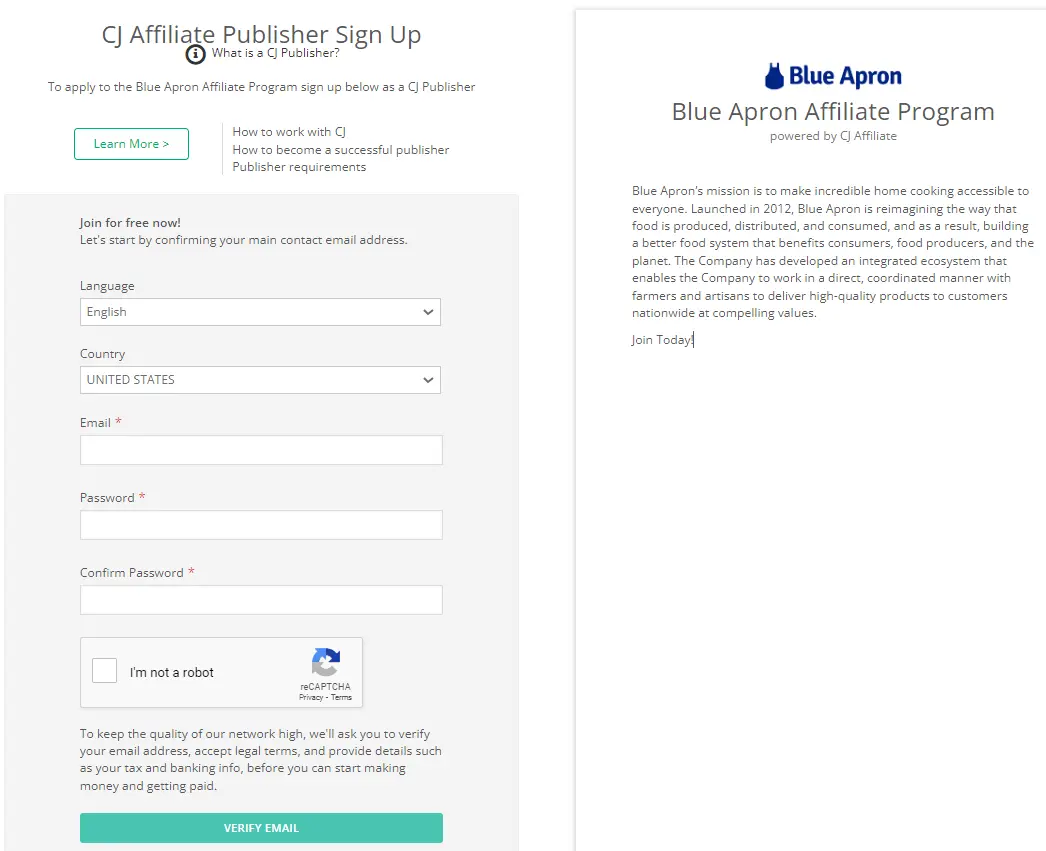 Blue apron affiliate program