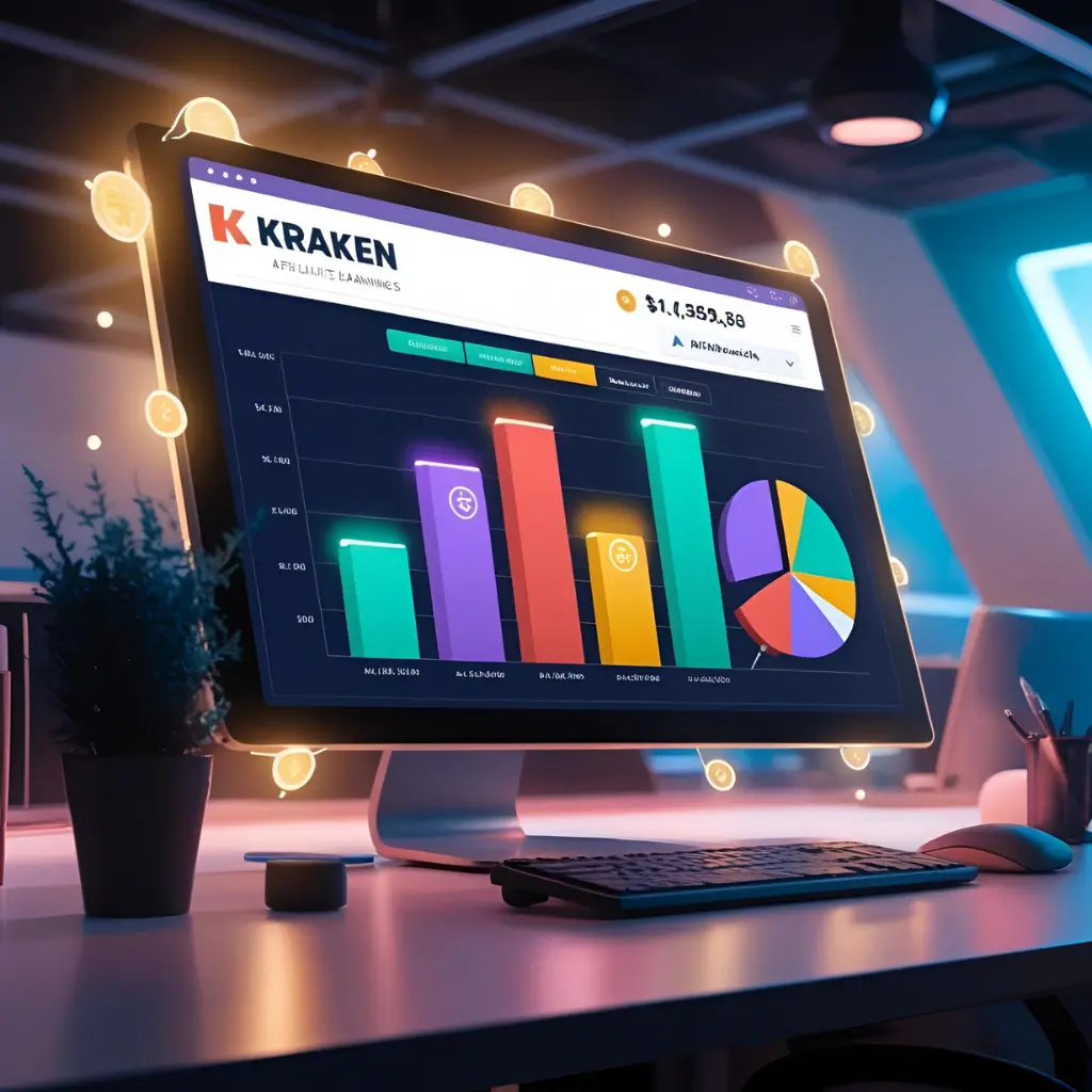 A Kraken dashboard showing affiliate earnings