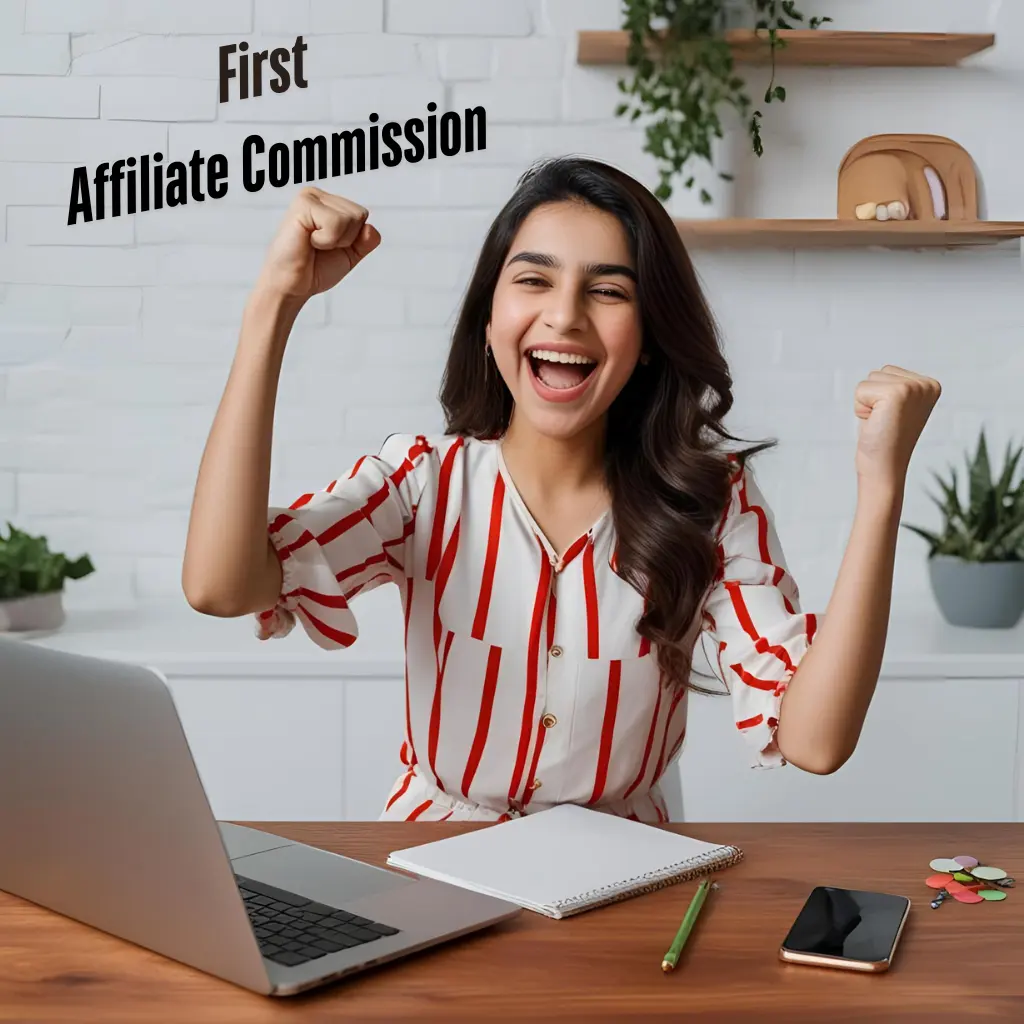 Affiliate marketer celebrating success