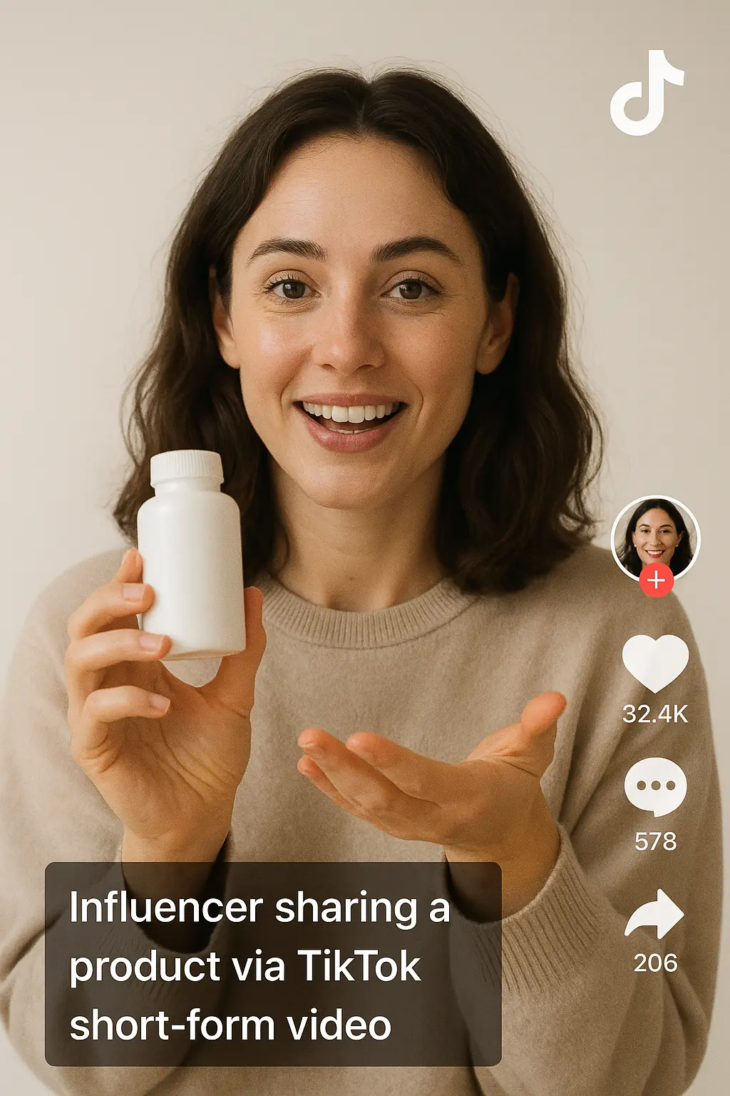 Affiliate creator promoting product via TikTok Reels