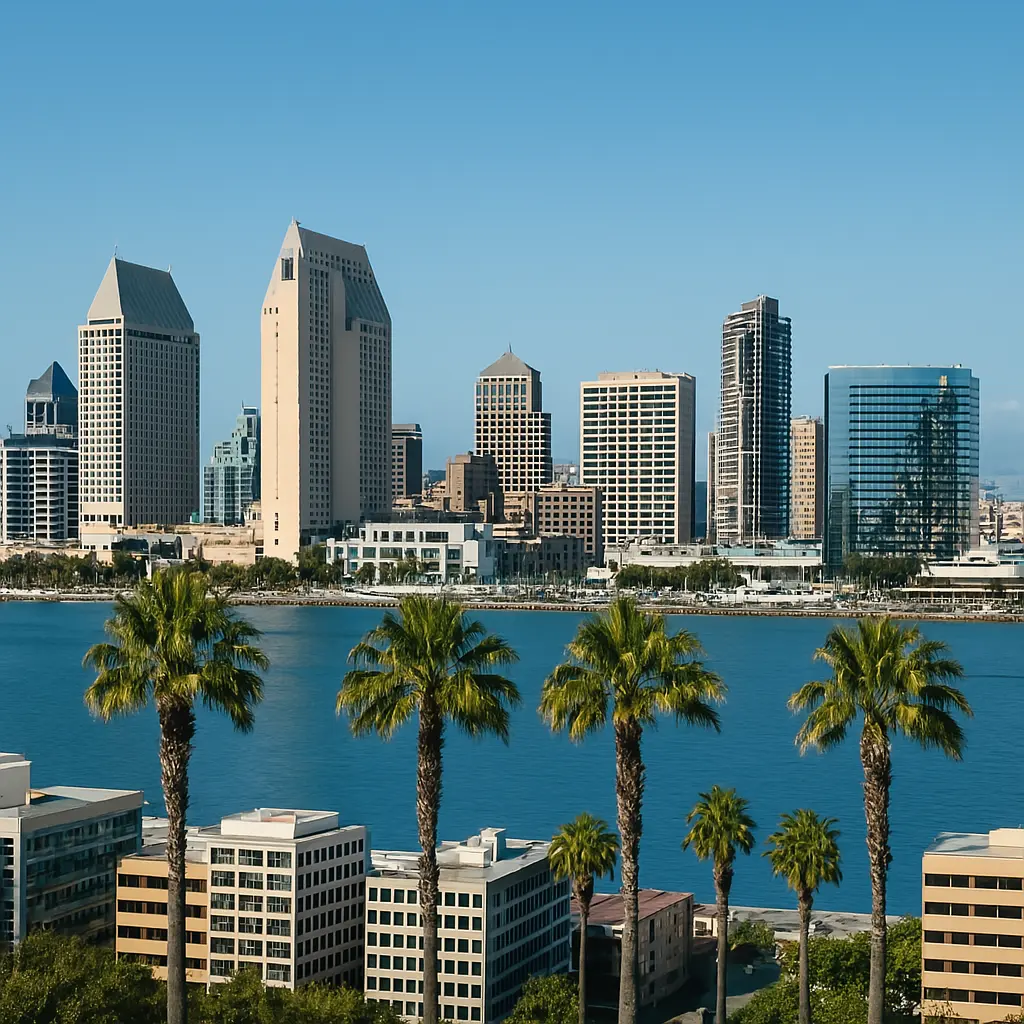 Scenic downtown San Diego near the CMWorld venue