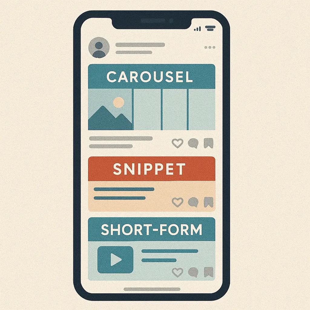Zero-click content examples across different social platforms