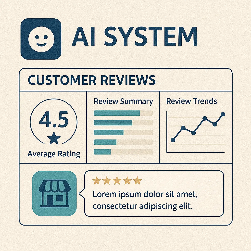 AI dashboard managing local reviews for a restaurant