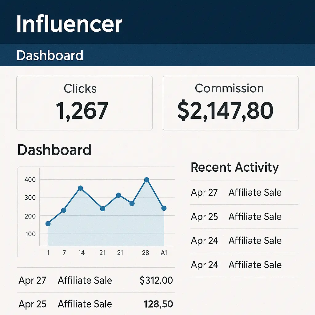 Affiliate marketing dashboard for GPT platforms