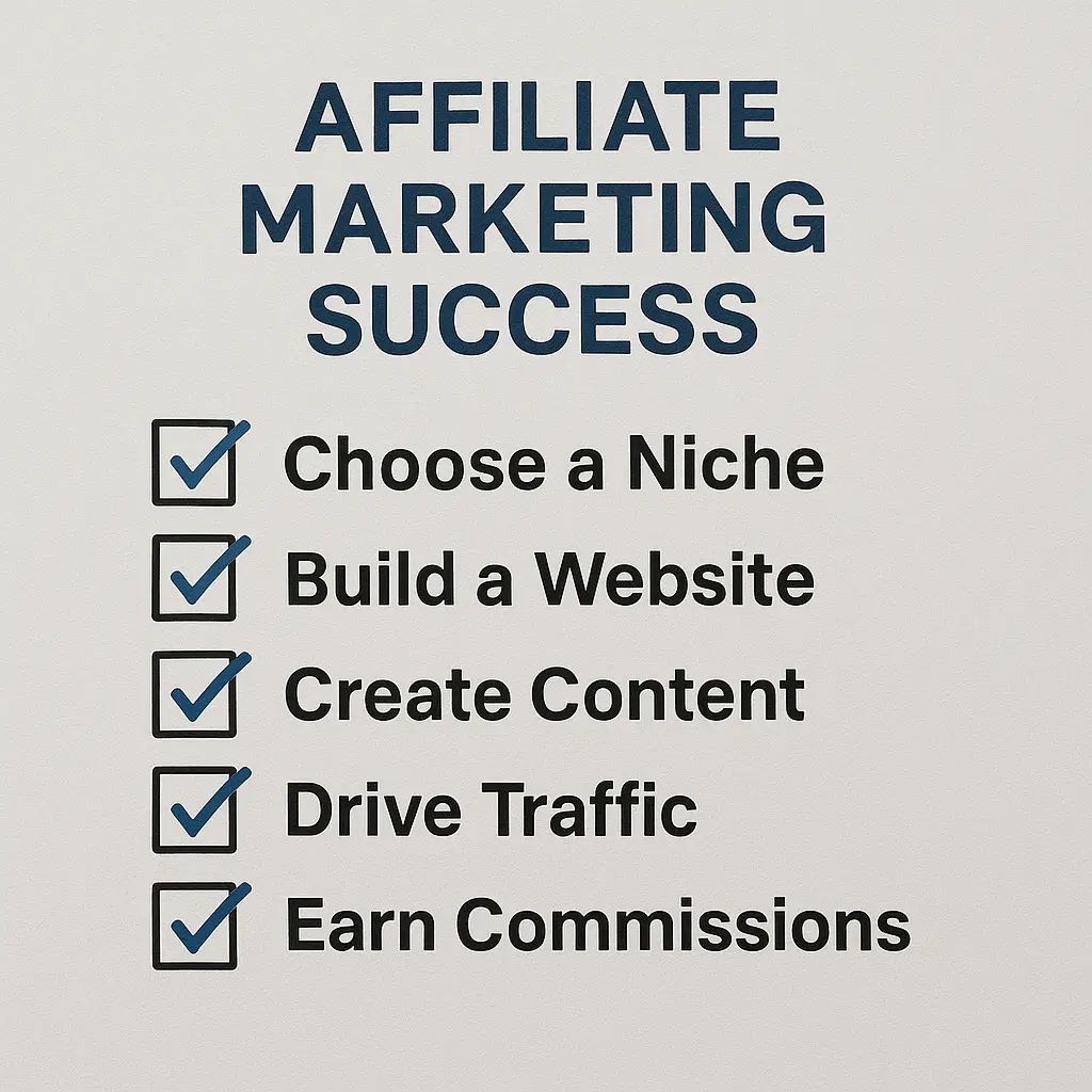 Checklist showing steps to promote the Moz affiliate program