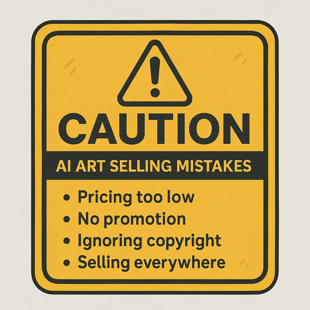 Common mistakes when selling AI-generated art