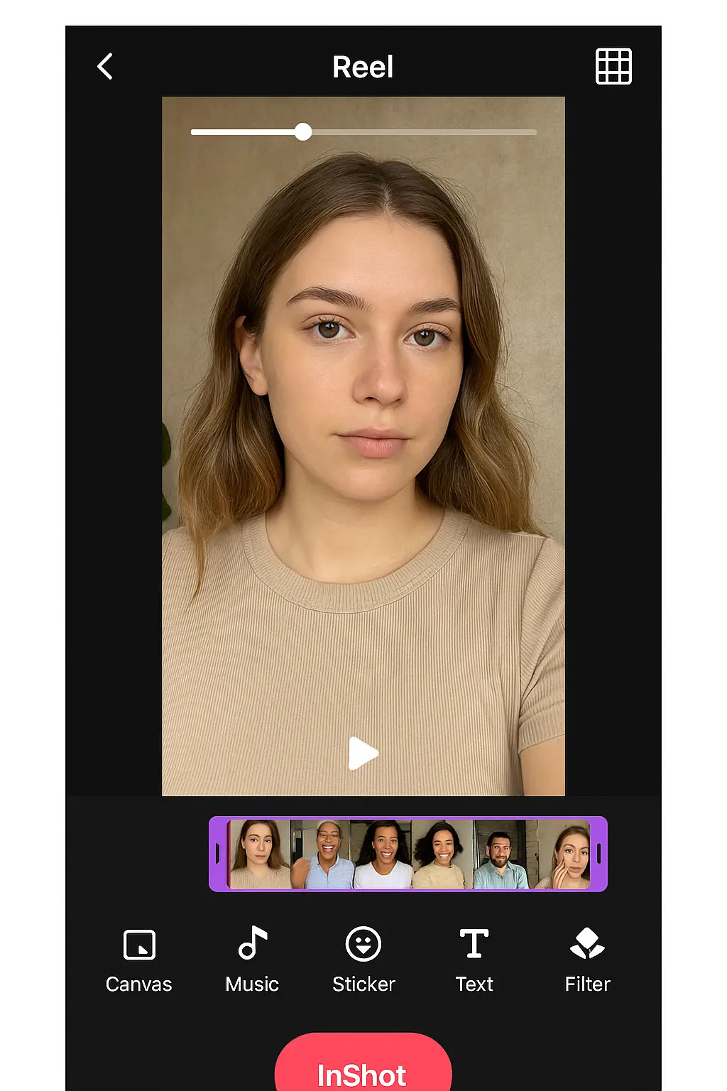 Editing Instagram Reels with mobile app InShot