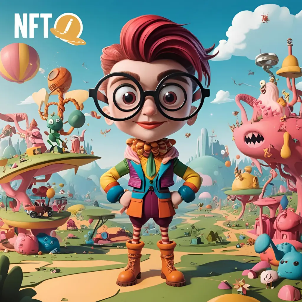 Fantasy NFT character created using AI with story card