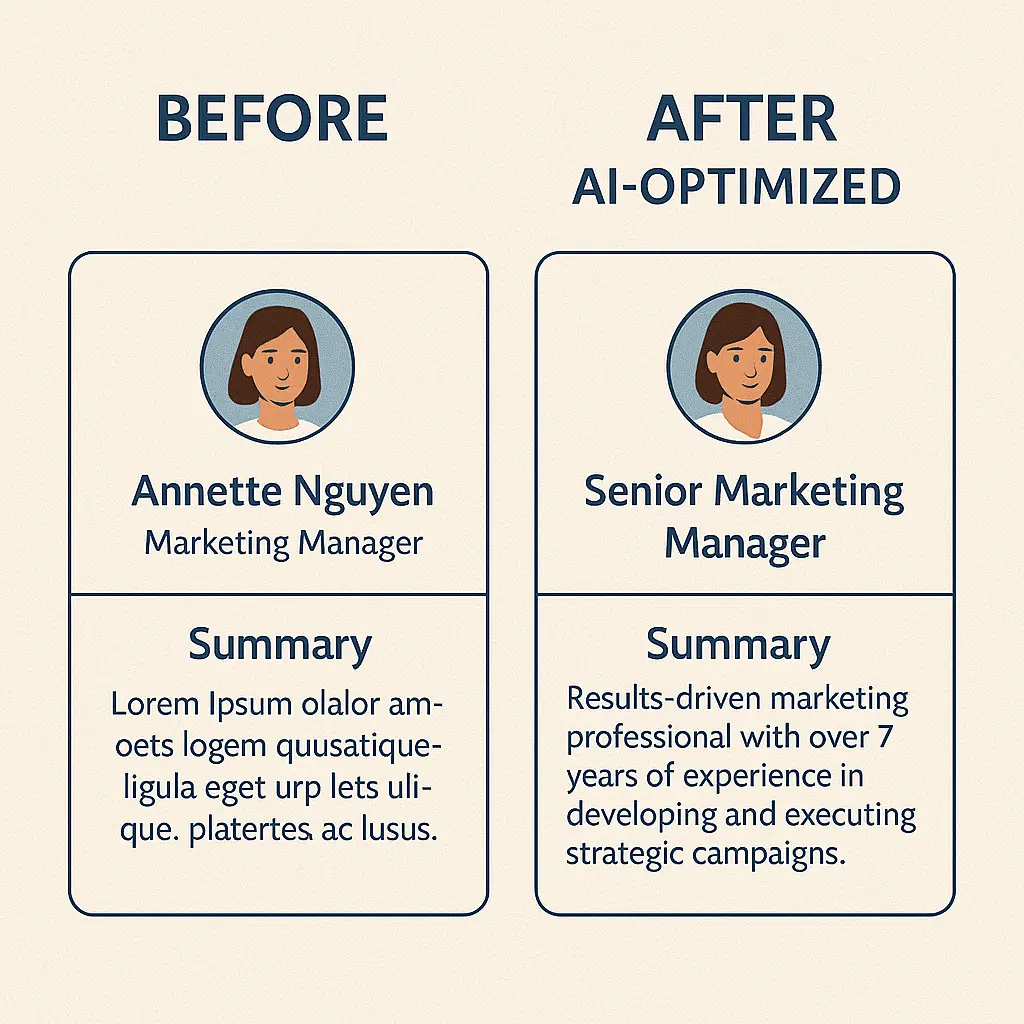 Improved LinkedIn profile using AI optimization tools