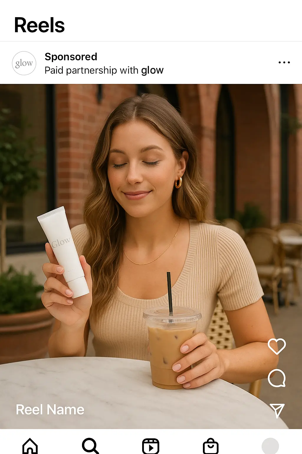 Influencer Reels with paid partnership label
