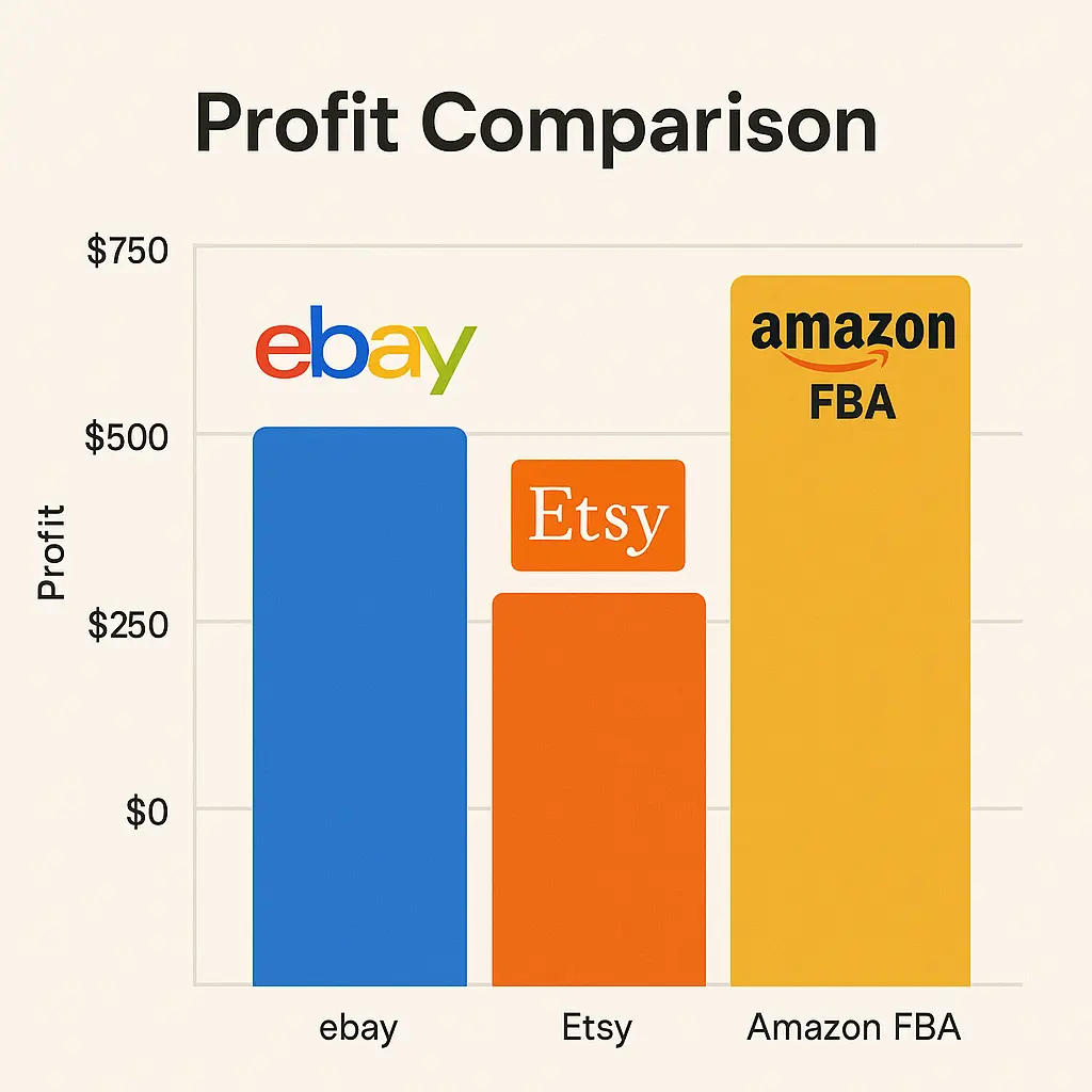 Profit comparison for selling online