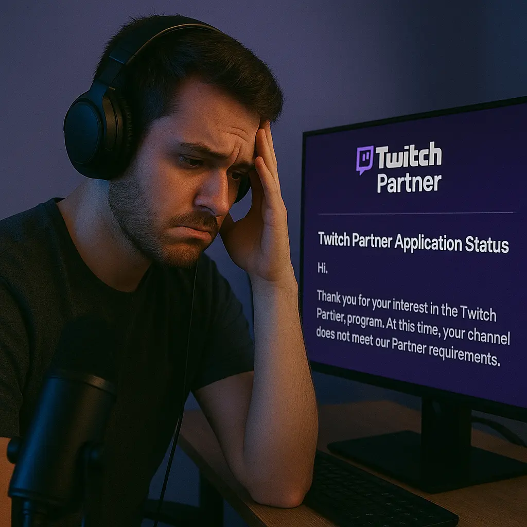 Streamer reacts to Twitch Partner application rejection