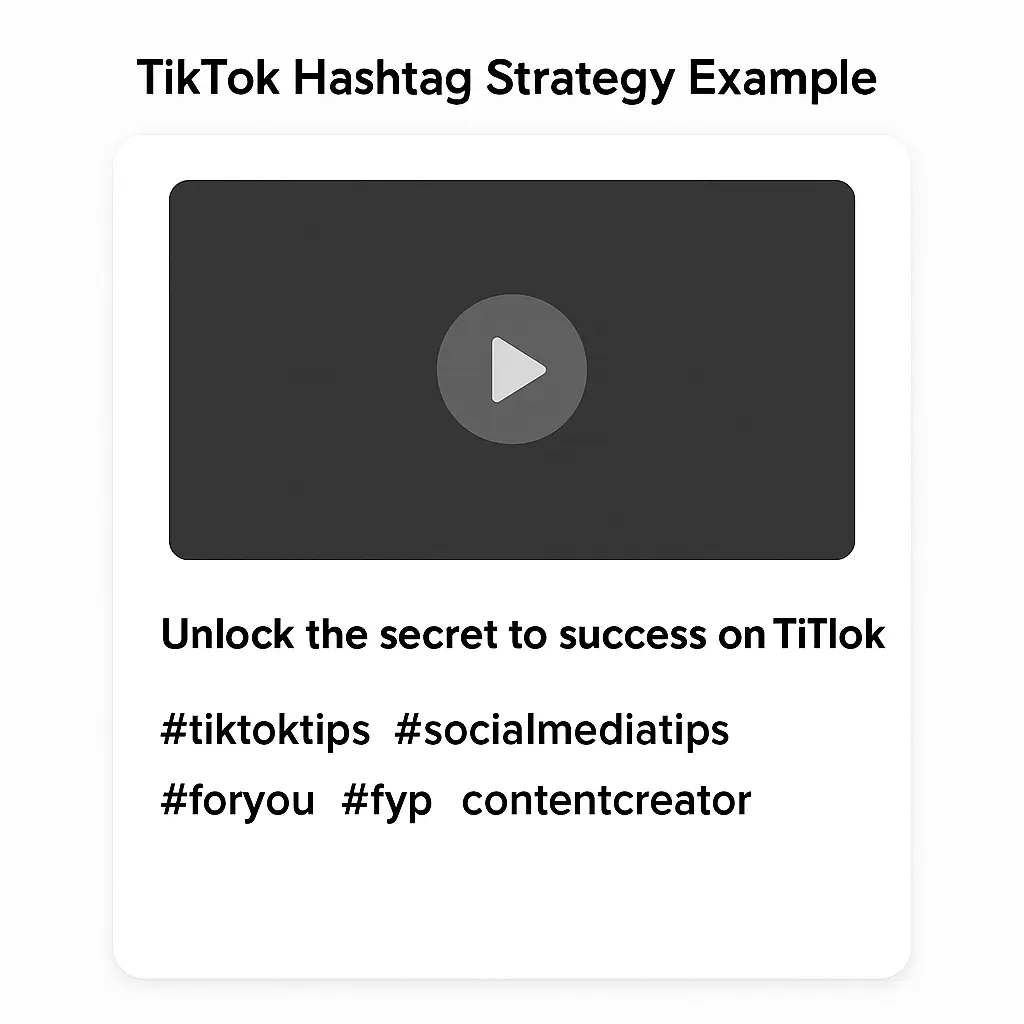 A TikTok video with optimized hashtags for affiliate marketing