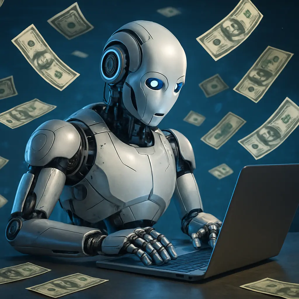 AI generating passive income online with automation