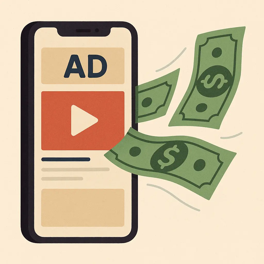 Easiest no-skill side hustle - getting paid to watch ads