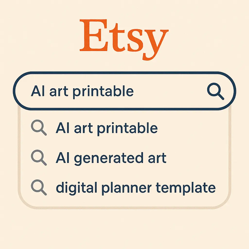 Etsy SEO keyword research for AI products