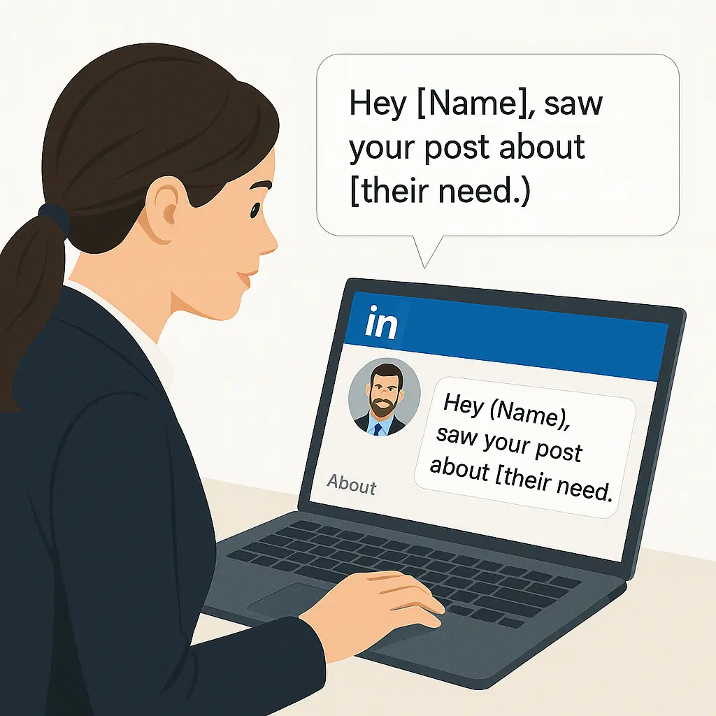 Freelancer pitching a client on LinkedIn