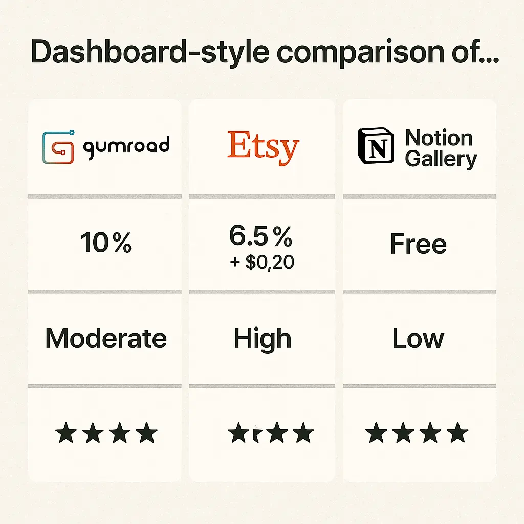 Where to sell Notion templates - platform comparison guide