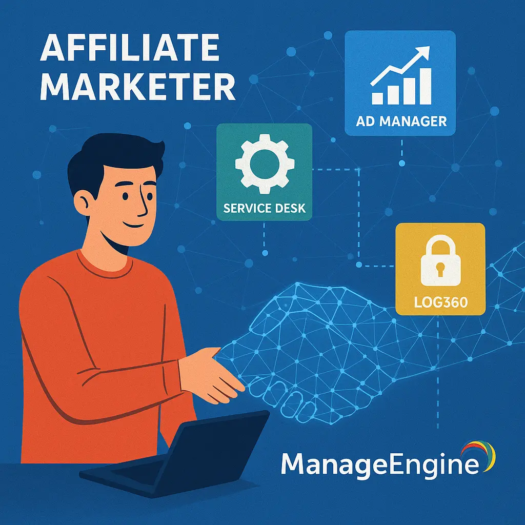 Affiliate promoting ManageEngine software through global digital network
