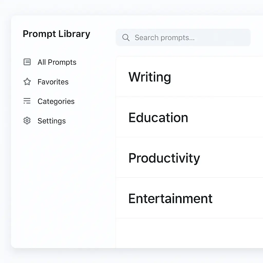Digital prompt subscription library interface on a laptop screen
