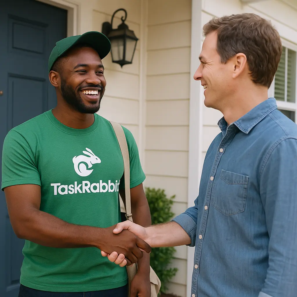 TaskRabbit worker securing a repeat client