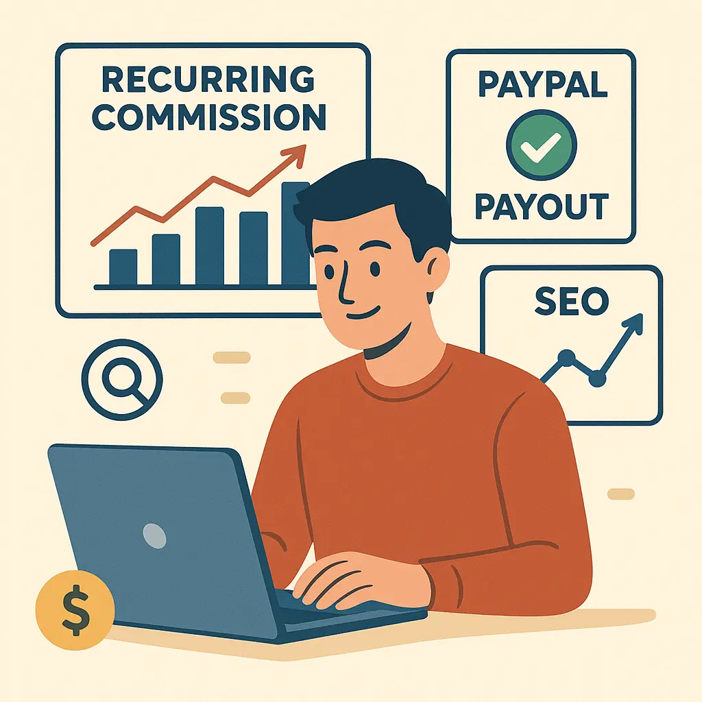 Affiliate marketer earning passive income with the Rankability Affiliate Program