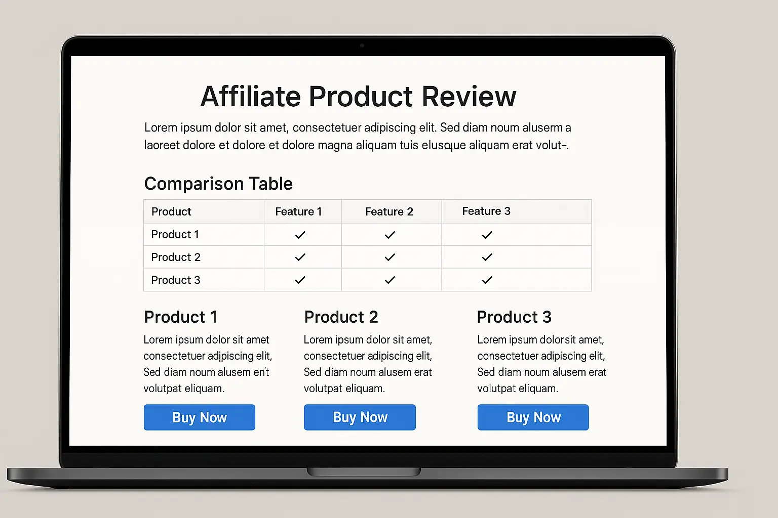 Example of high-converting affiliate blog post layout