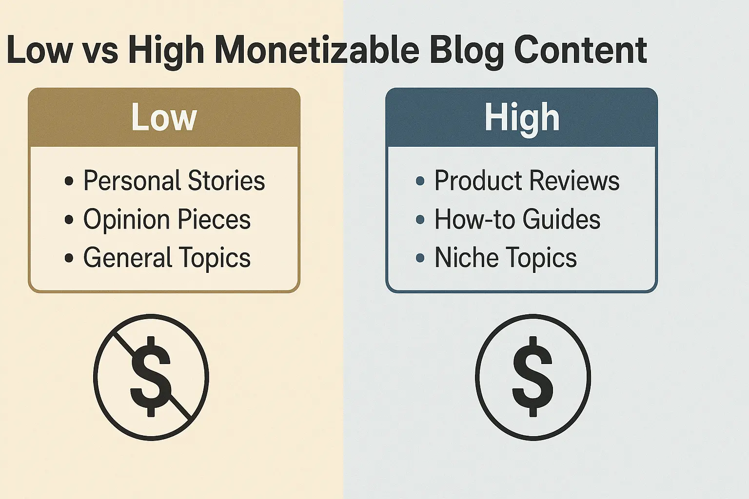 Monetizable blog content infographic
