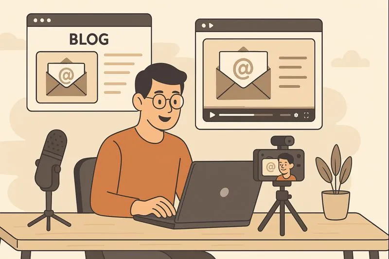 Affiliate creating content such as blog posts and tutorials to promote ActiveCampaign