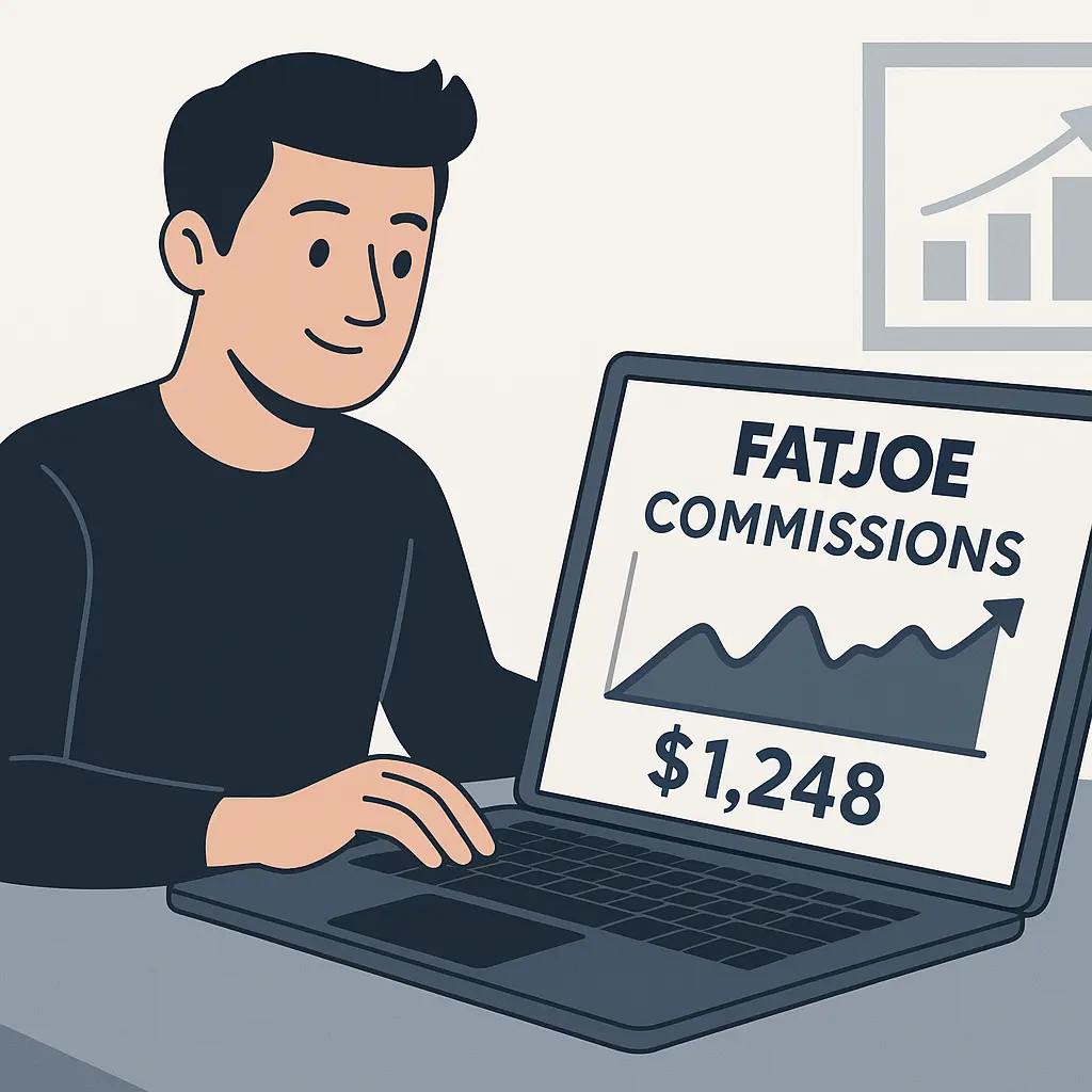 FatJoe affiliate earnings dashboard with commission stats
