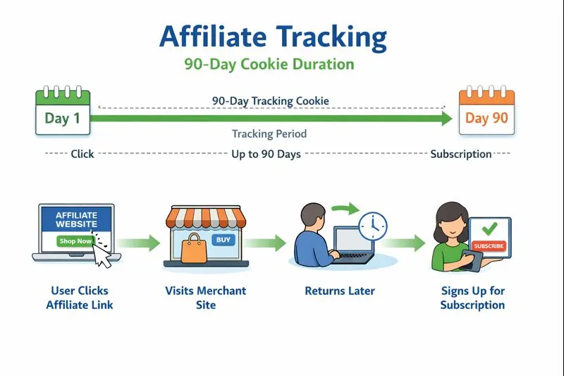 Ranktracker affiliate program 90 day cookie tracking system