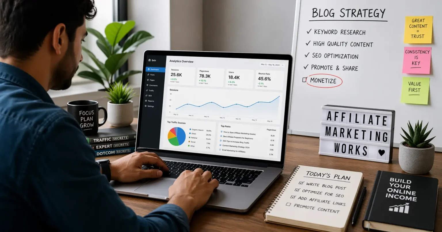 Affiliate marketer promoting CustomGPT affiliate program