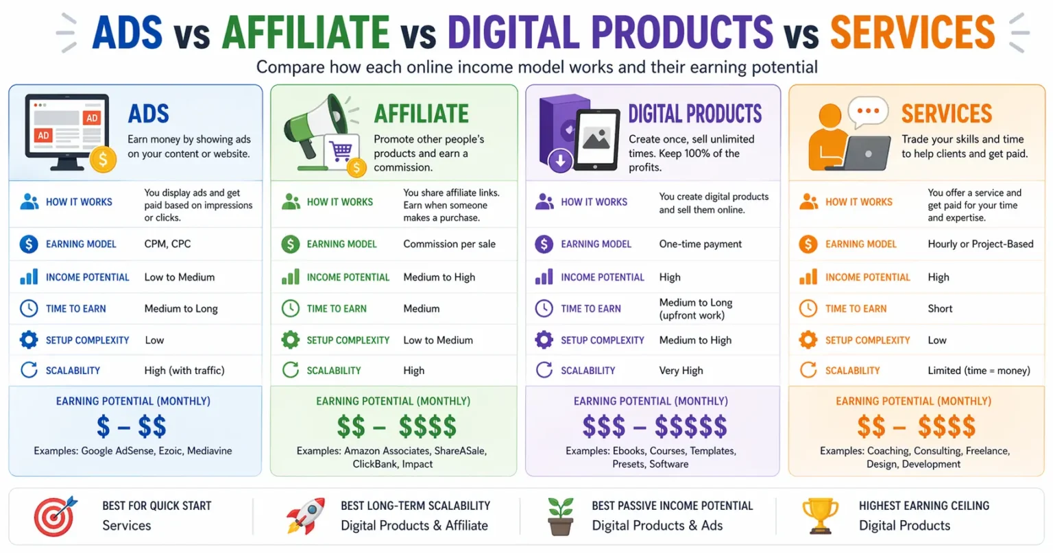 Comparison of traffic needed for different monetization methods