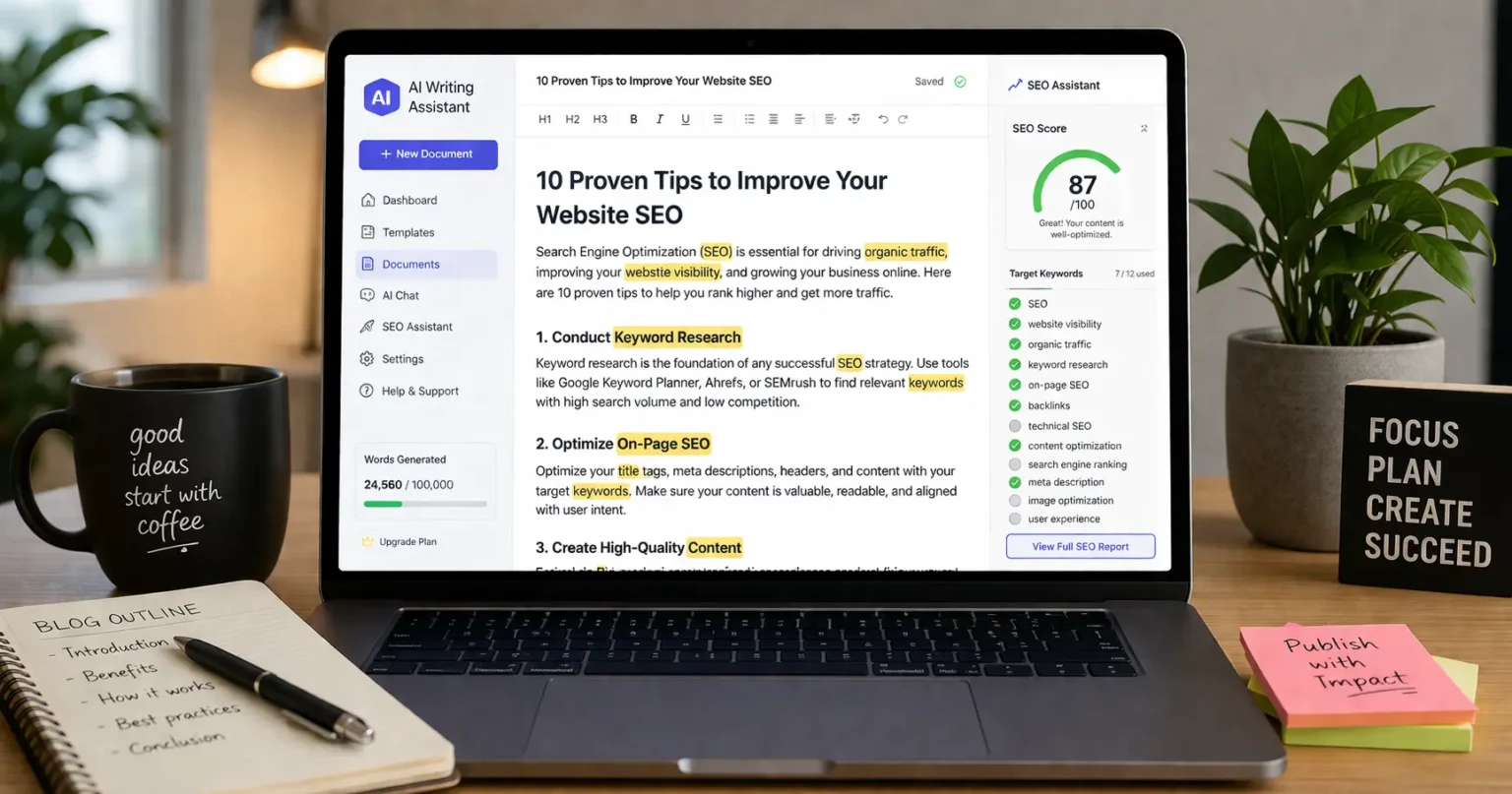 AI content generation using NeuralText tool