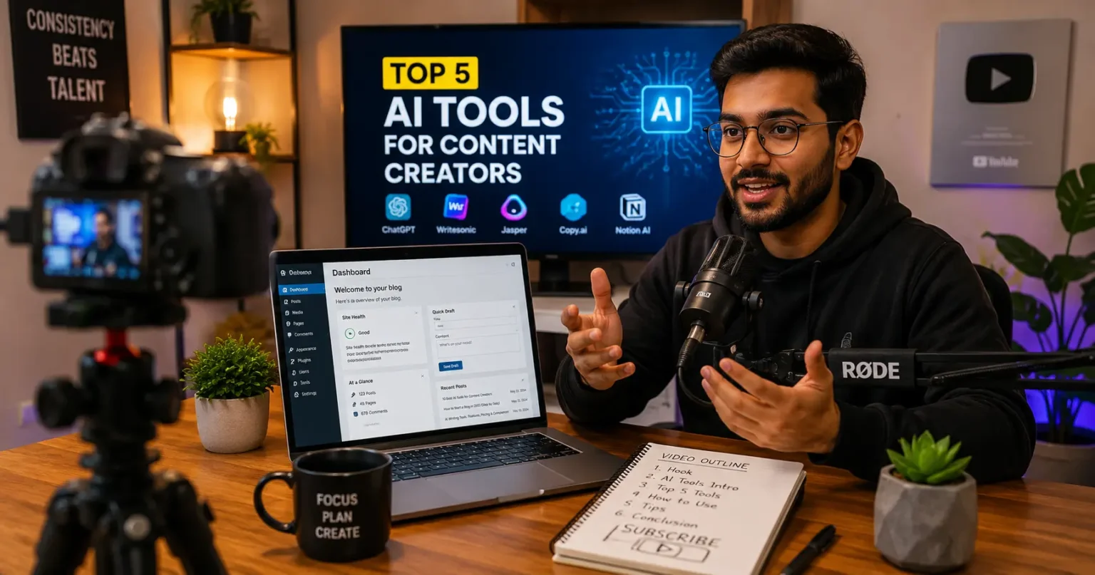 Content creator promoting AI affiliate programs online