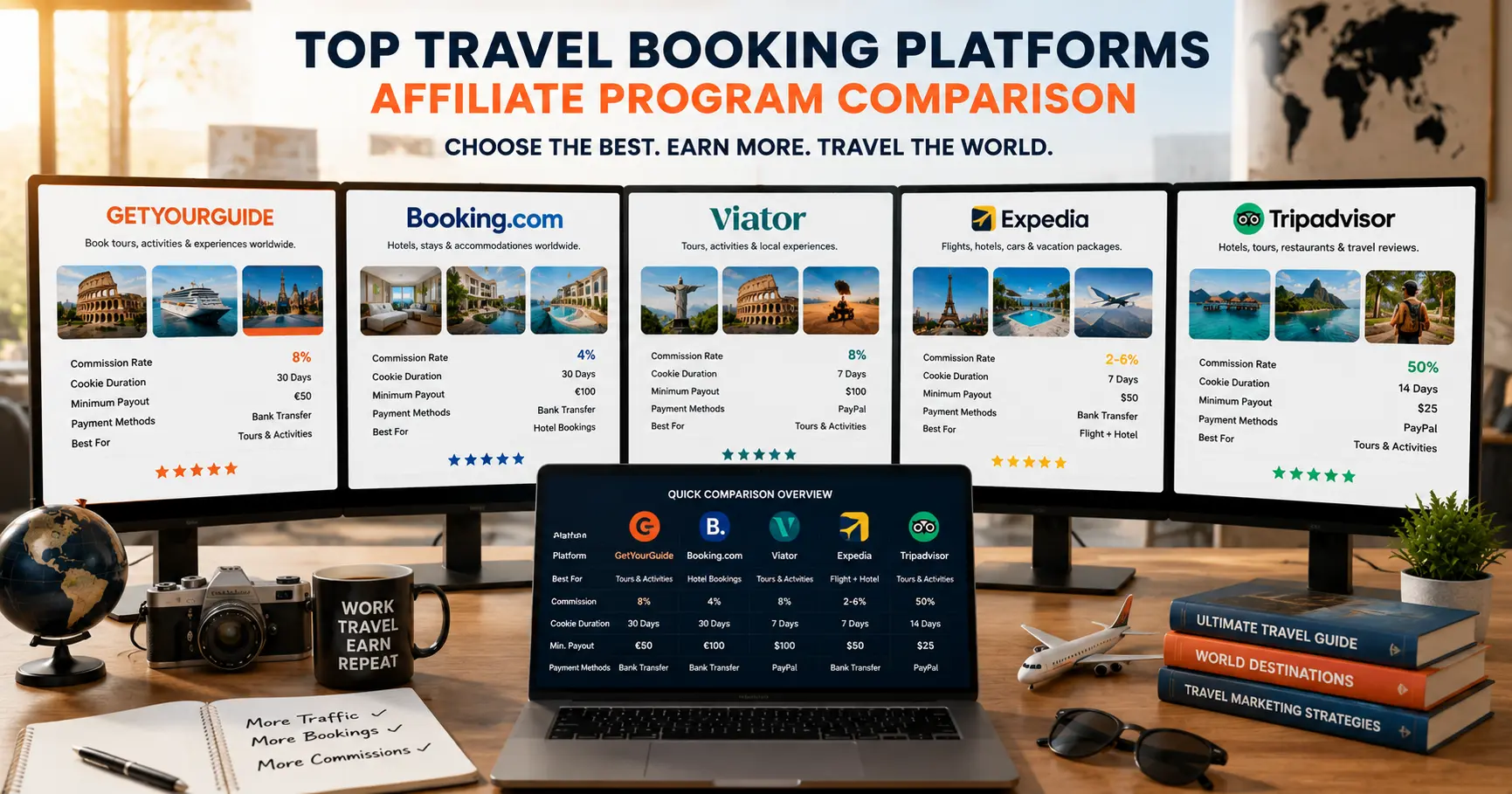 GetYourGuide alternatives for travel affiliate marketers