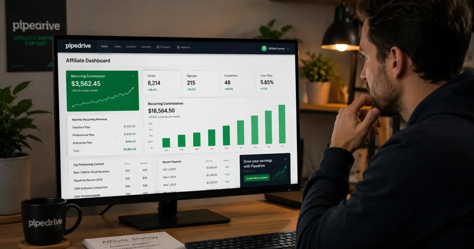 Recurring affiliate commission and SaaS earnings illustration