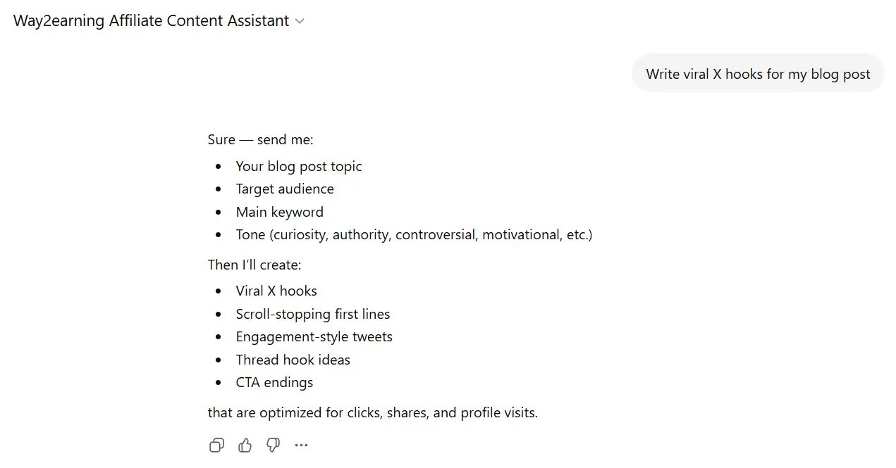 Write viral X hooks for my blog post