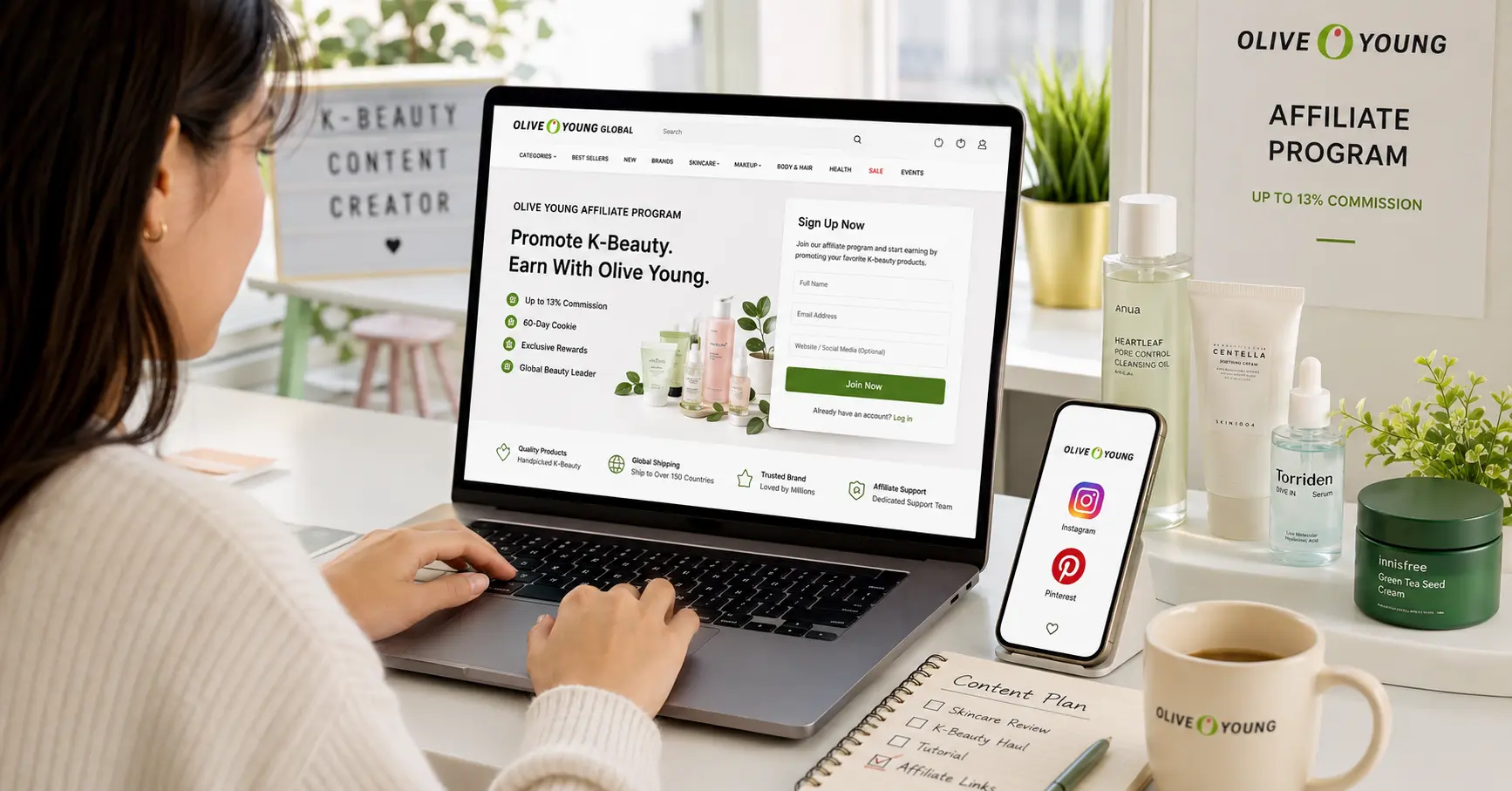 How to join the Olive Young Affiliate Program