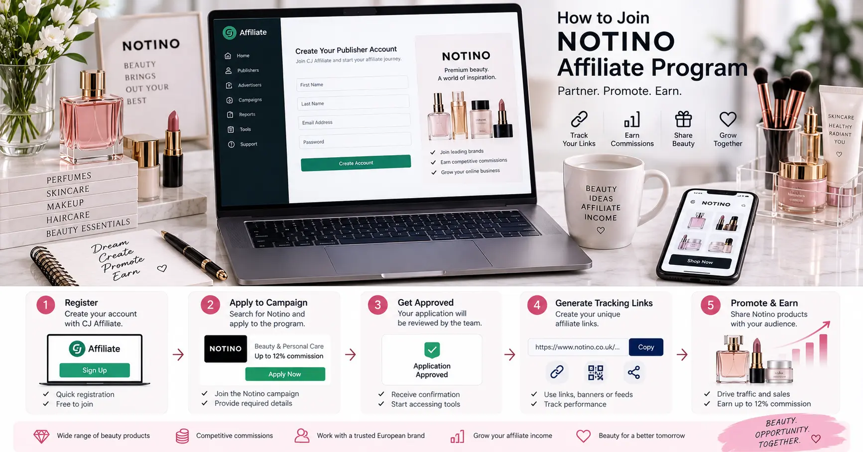 How to join the Notino Affiliate Program through CJ