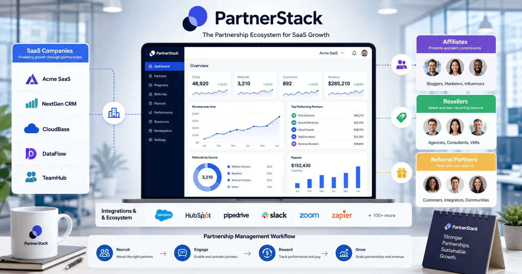 PartnerStack partnership management platform connecting SaaS companies with affiliates and partners