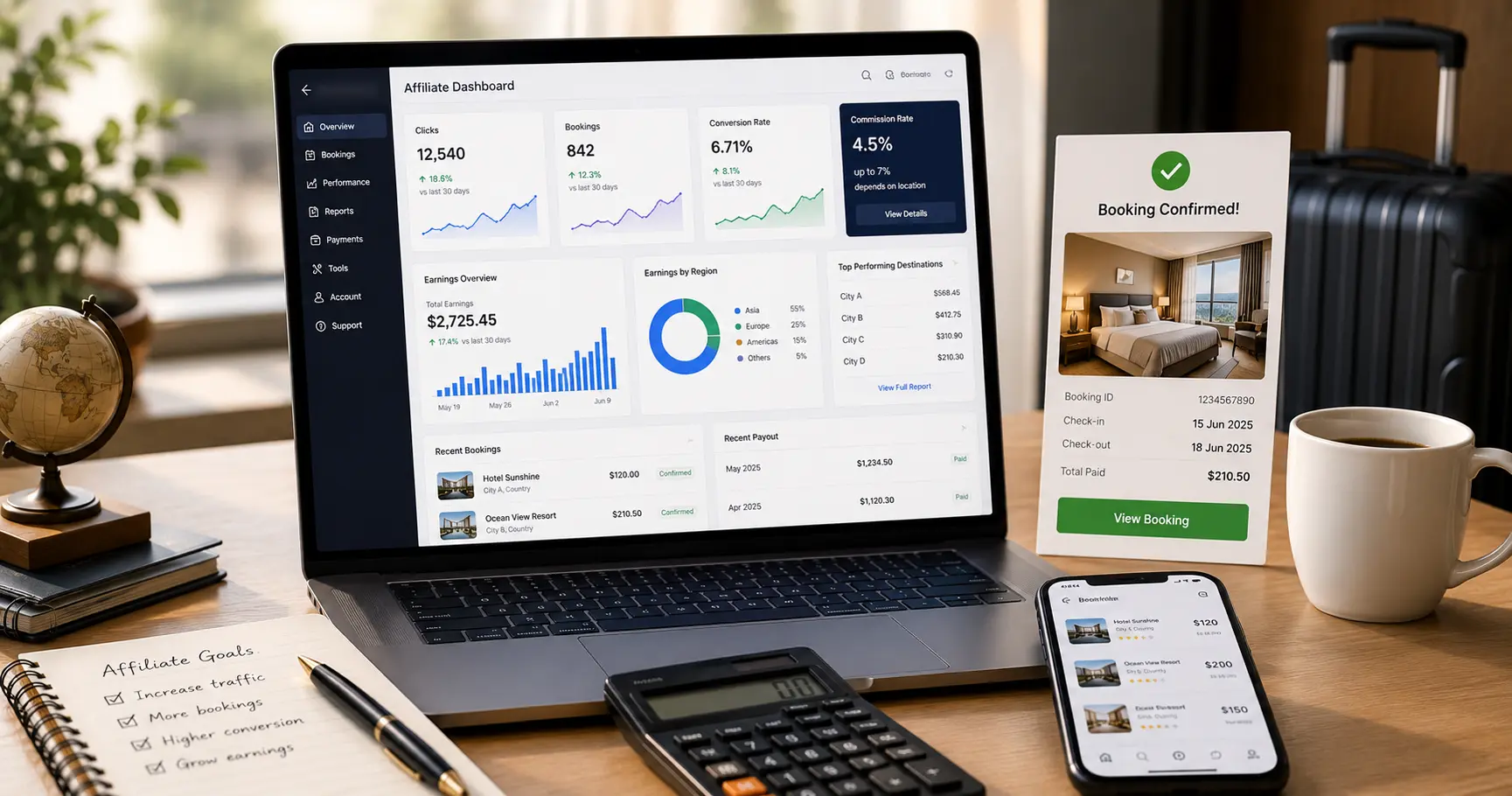 Agoda affiliate program commission and earnings dashboard